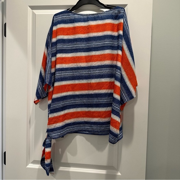 Michael Kors Blue and Orange Striped Blouse - Picture 5 of 5